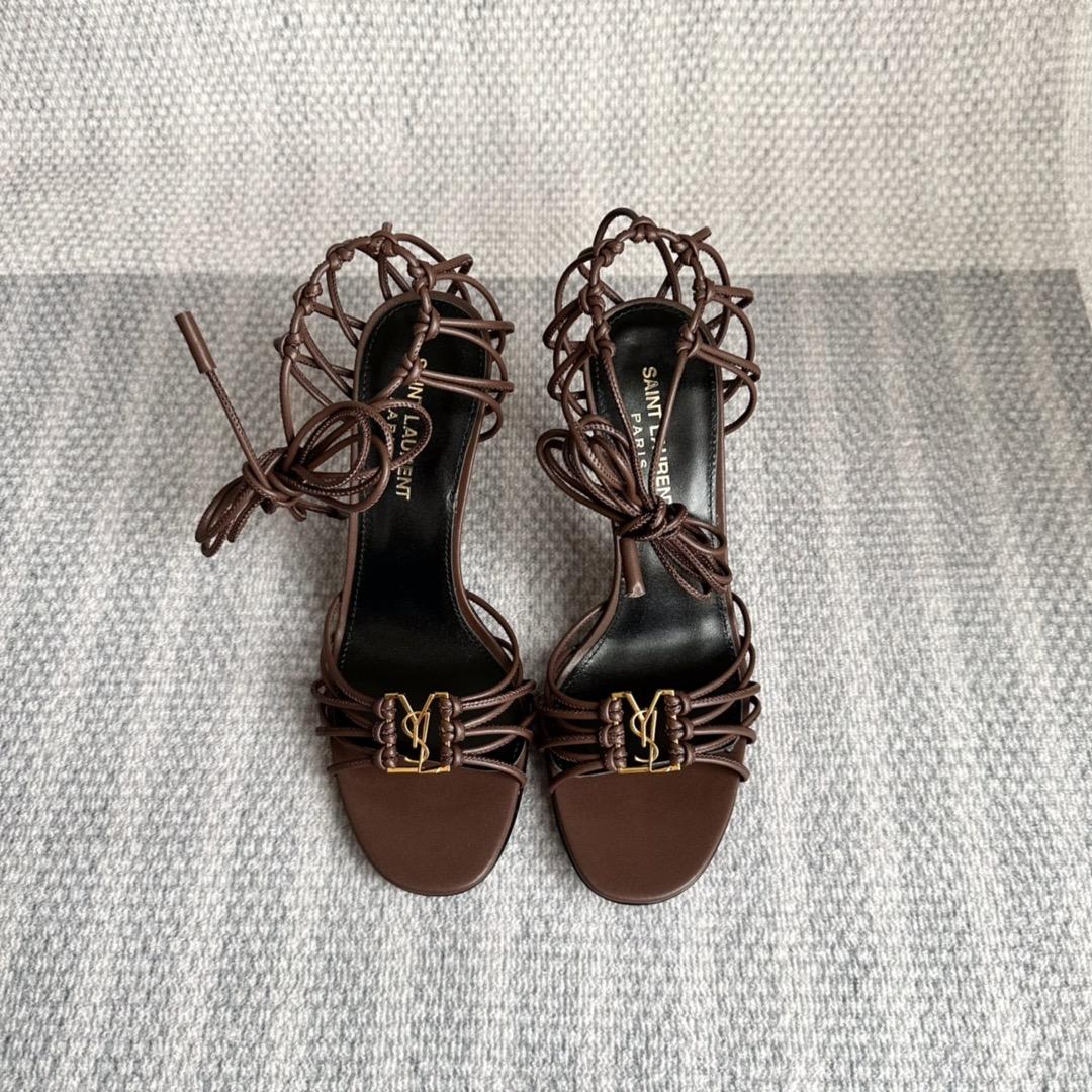 Saint Laurent Babylone Sandals In Smooth Leather - DesignerGu