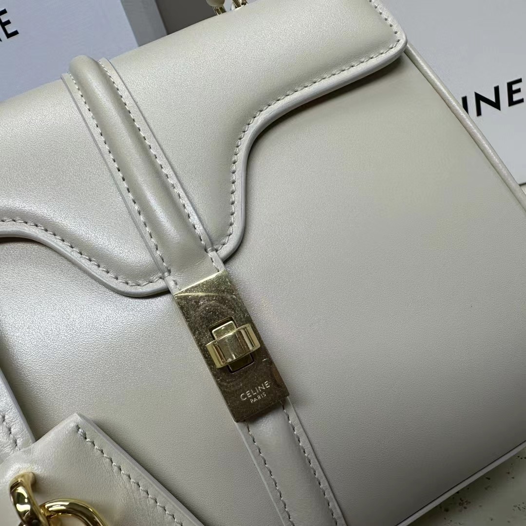 Celine Small 16 Bag In Satinated Calfskin  (17.5-14-7cm) - DesignerGu