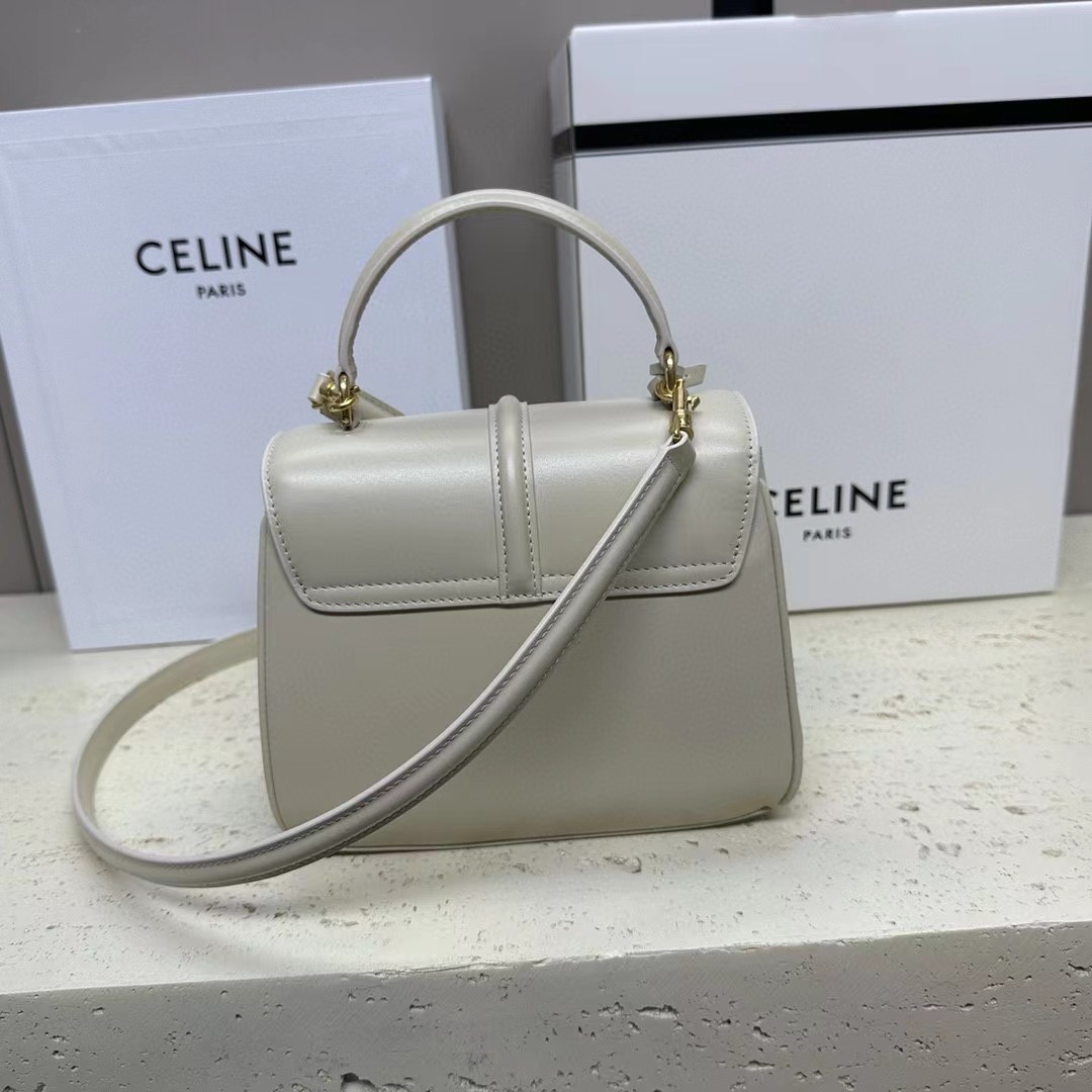 Celine Small 16 Bag In Satinated Calfskin  (17.5-14-7cm) - DesignerGu