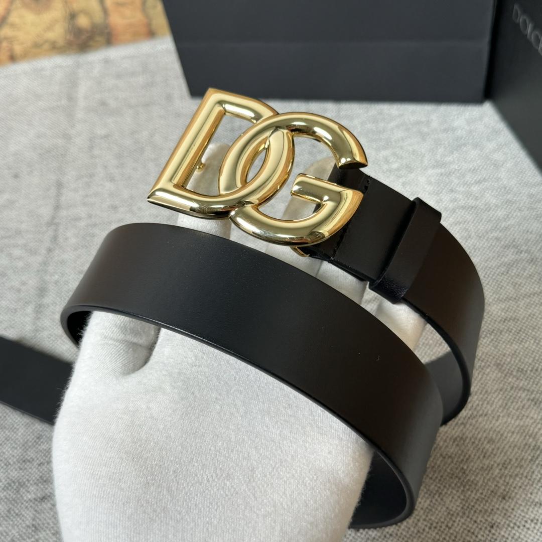 Dolce & Gabbana DG Logo-buckle Leather Belt   40mm - DesignerGu