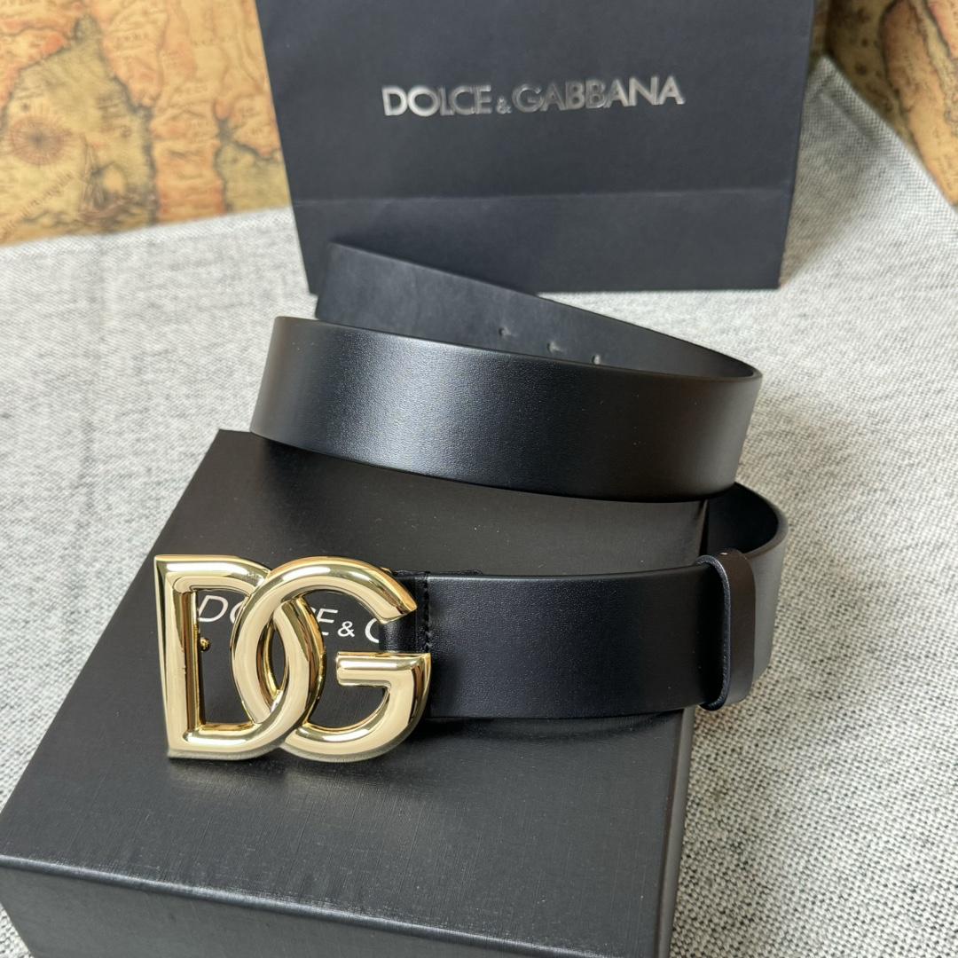 Dolce & Gabbana DG Logo-buckle Leather Belt   40mm - DesignerGu