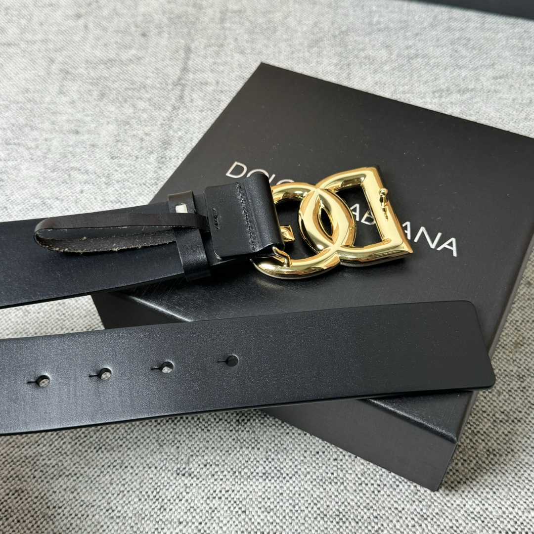 Dolce & Gabbana DG Logo-buckle Leather Belt   40mm - DesignerGu