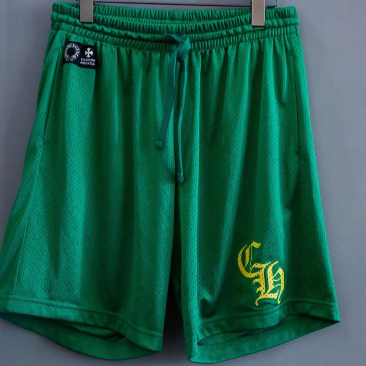 Chrome Hearts Green Varsity Mesh Shorts - DesignerGu