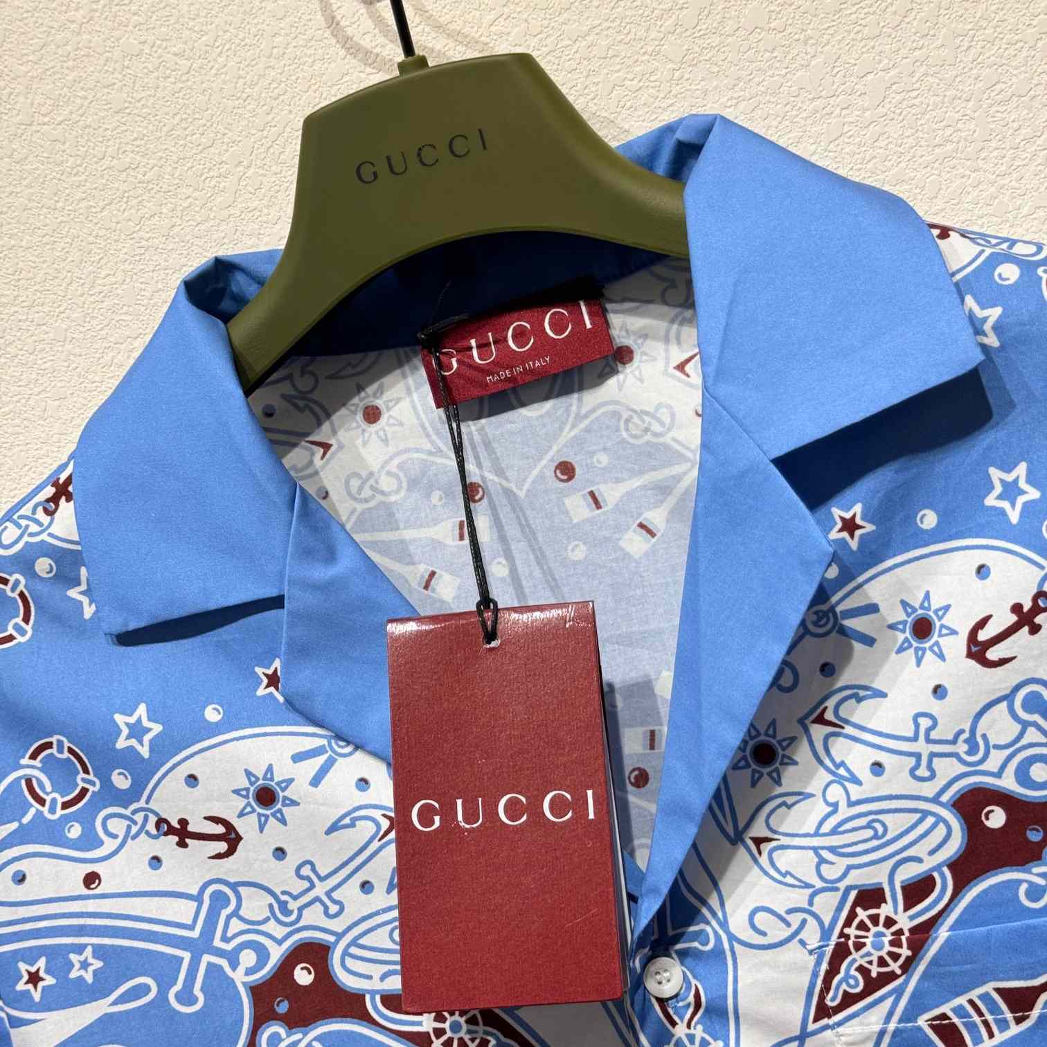 Gucci Double G bandana Print Cotton Shirt - DesignerGu