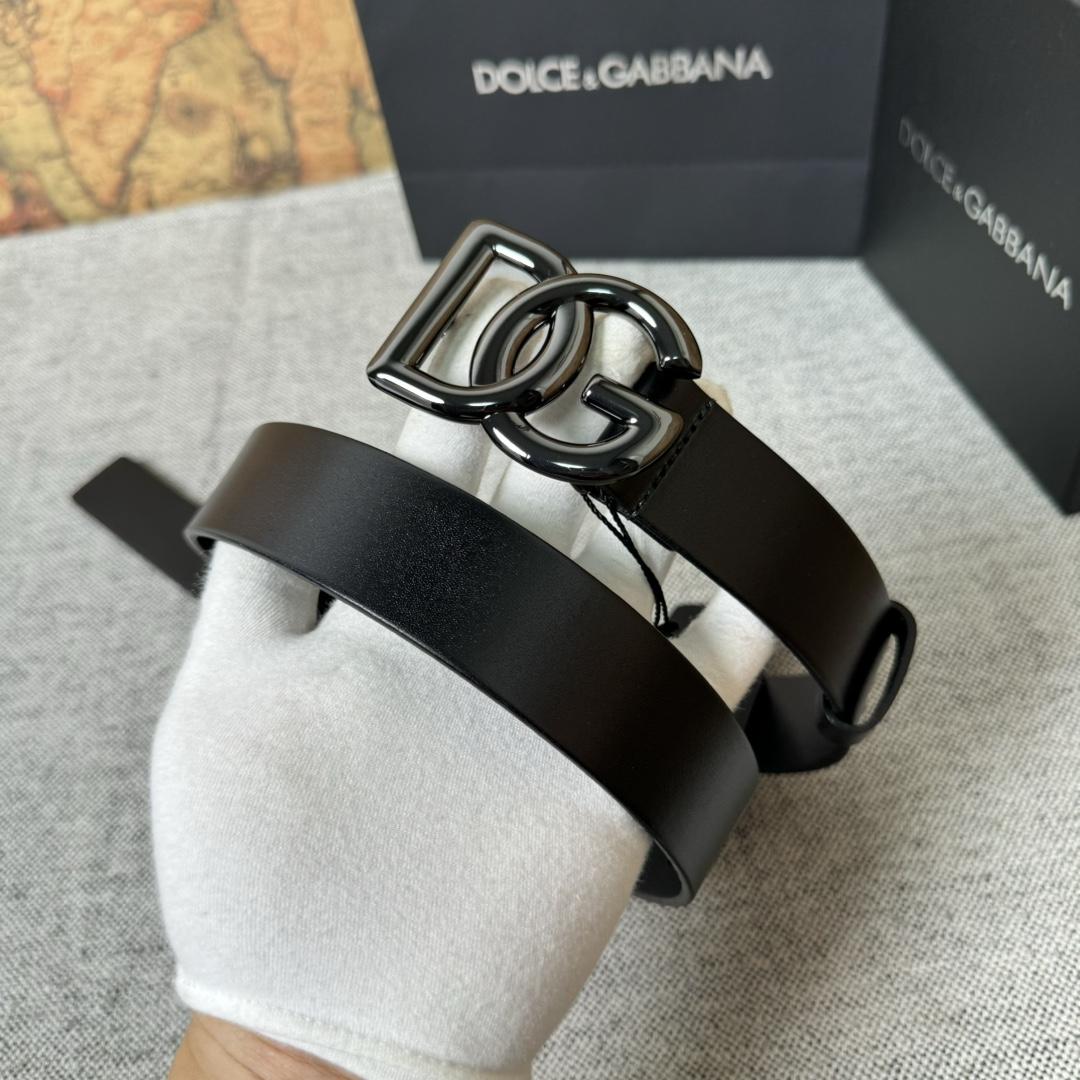 Dolce & Gabbana DG Logo-buckle Leather Belt   35mm - DesignerGu