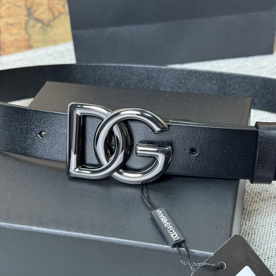 Dolce & Gabbana DG Logo-buckle Leather Belt   35mm - DesignerGu