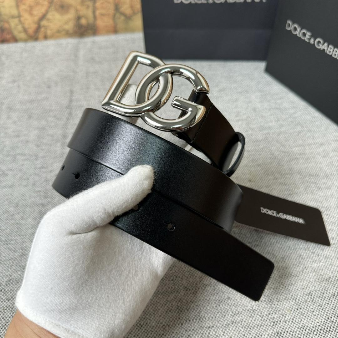 Dolce & Gabbana DG Logo-buckle Leather Belt   35mm - DesignerGu