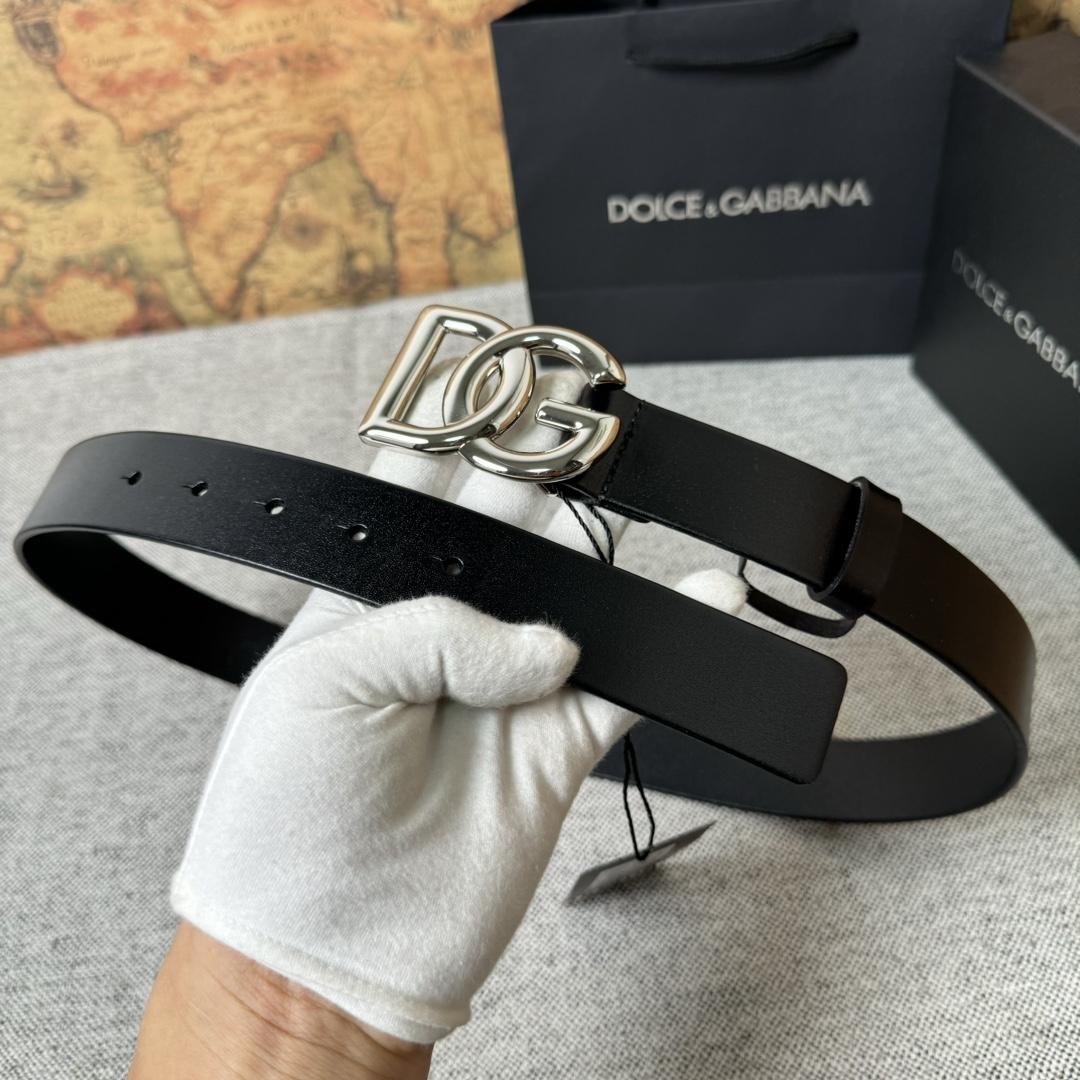 Dolce & Gabbana DG Logo-buckle Leather Belt   35mm - DesignerGu