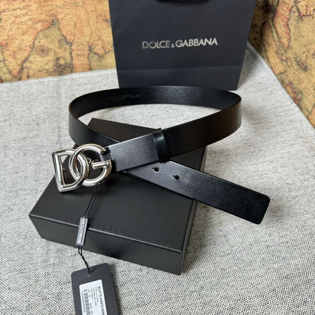 Dolce & Gabbana DG Logo-buckle Leather Belt   35mm - DesignerGu