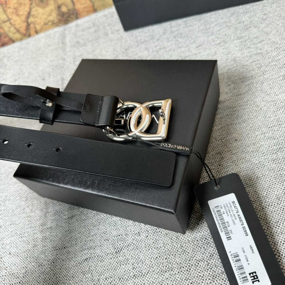 Dolce & Gabbana DG Logo-buckle Leather Belt   35mm - DesignerGu