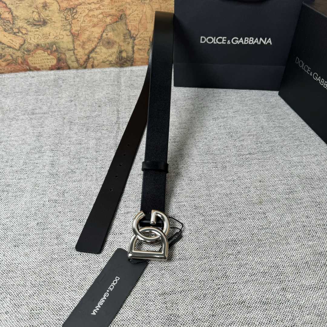 Dolce & Gabbana DG Logo-buckle Leather Belt   35mm - DesignerGu