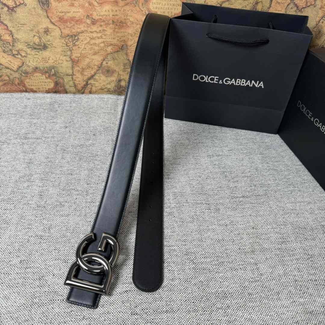 Dolce & Gabbana DG Logo-buckle Leather Belt   40mm - DesignerGu