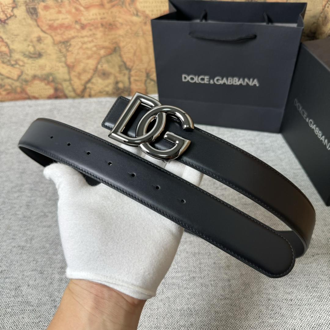 Dolce & Gabbana DG Logo-buckle Leather Belt   40mm - DesignerGu