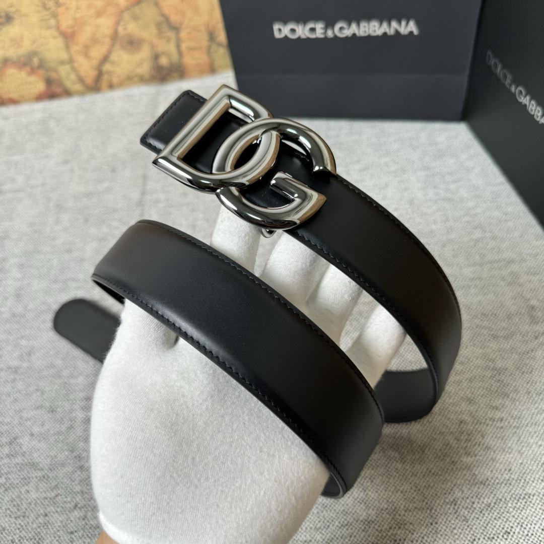 Dolce & Gabbana DG Logo-buckle Leather Belt   40mm - DesignerGu