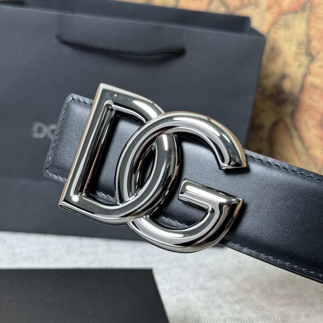 Dolce & Gabbana DG Logo-buckle Leather Belt   40mm - DesignerGu