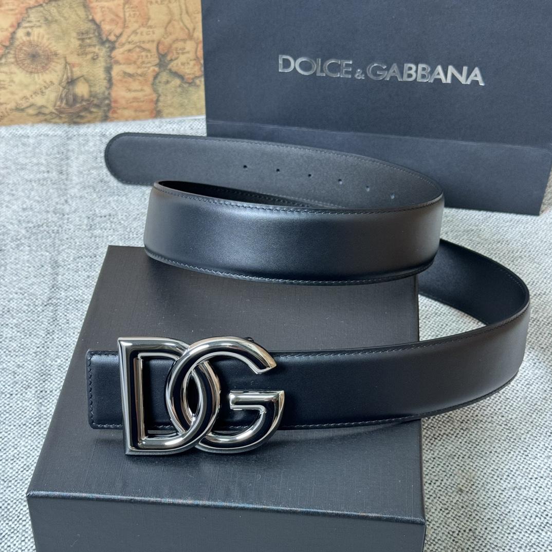 Dolce & Gabbana DG Logo-buckle Leather Belt   40mm - DesignerGu