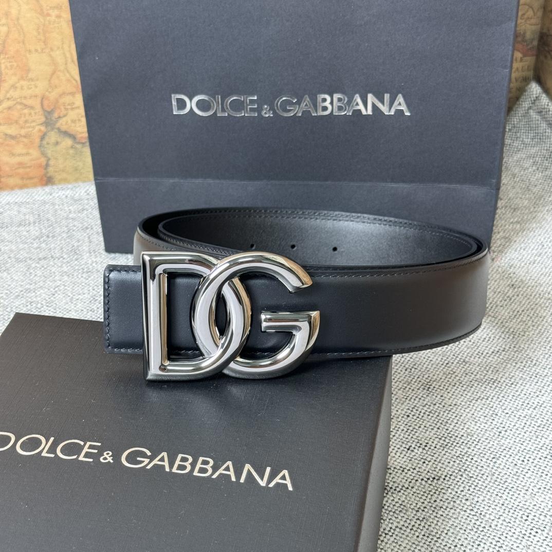 Dolce & Gabbana DG Logo-buckle Leather Belt   40mm - DesignerGu