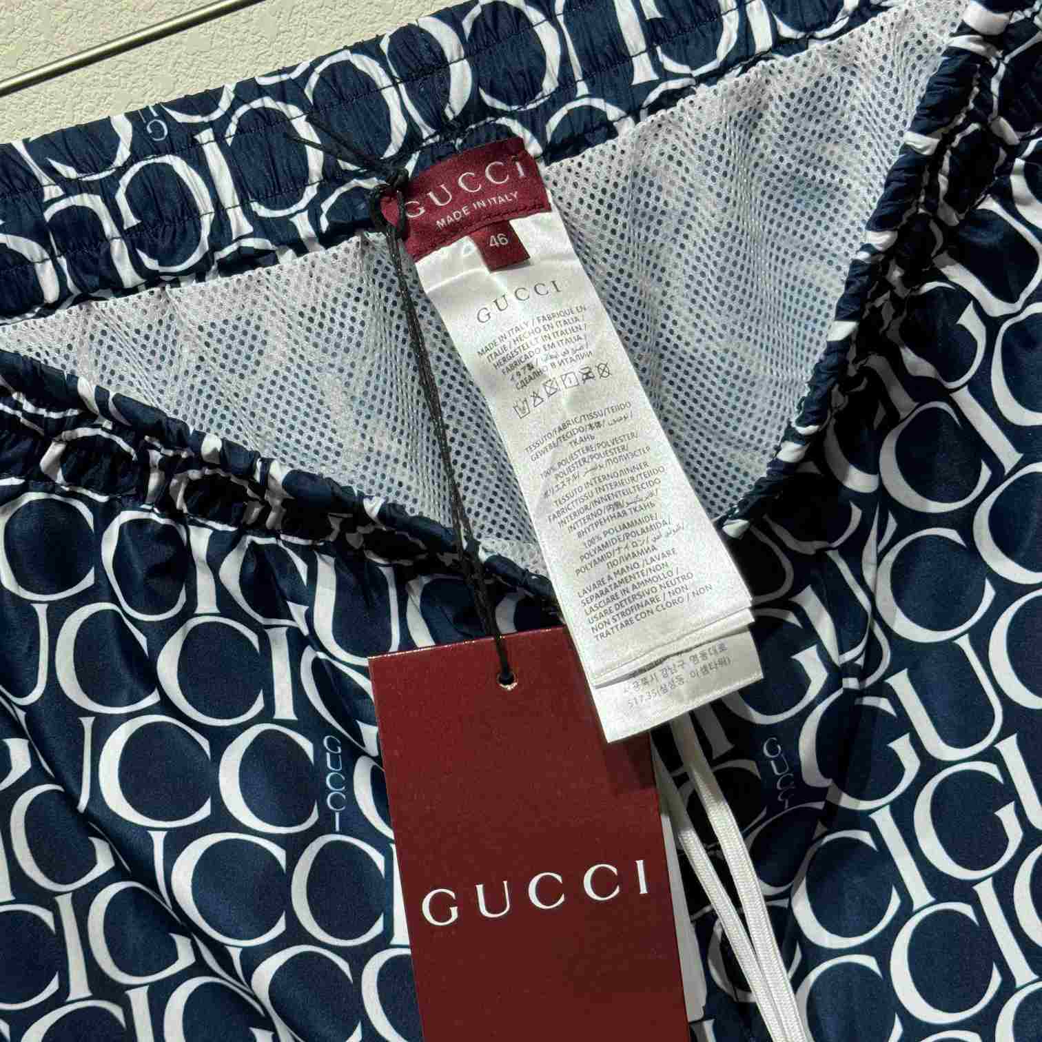 Gucci Maxi Gucci Print Nylon Swim Short - DesignerGu