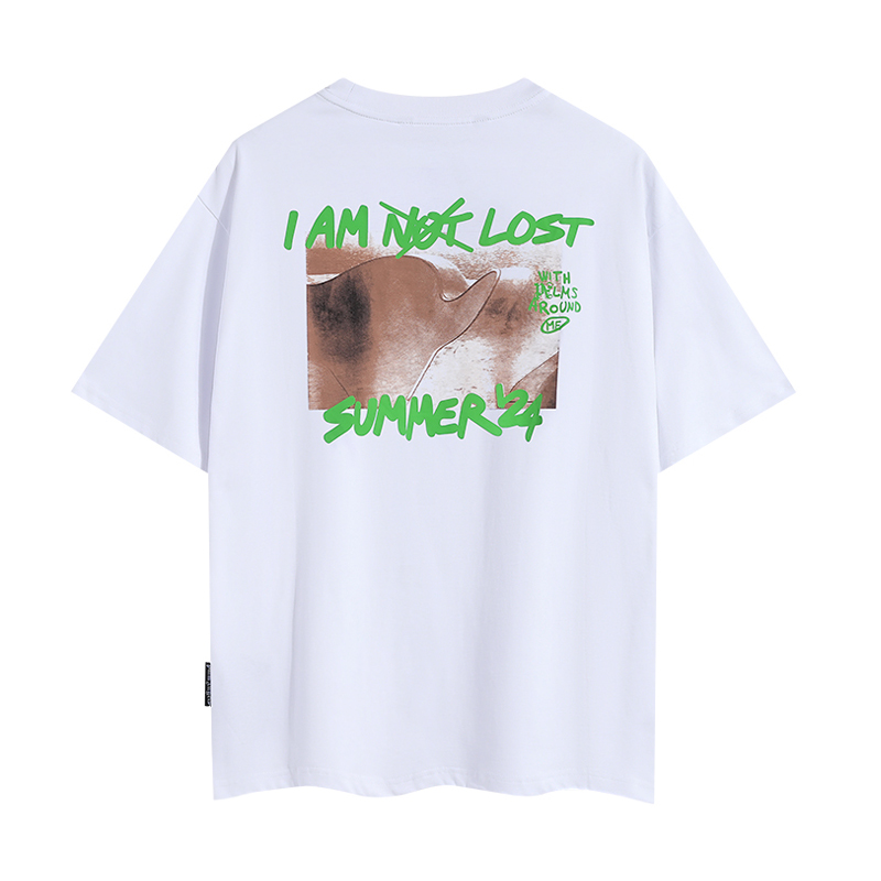  Palm Angels White T-Shirt I Am Lost - DesignerGu