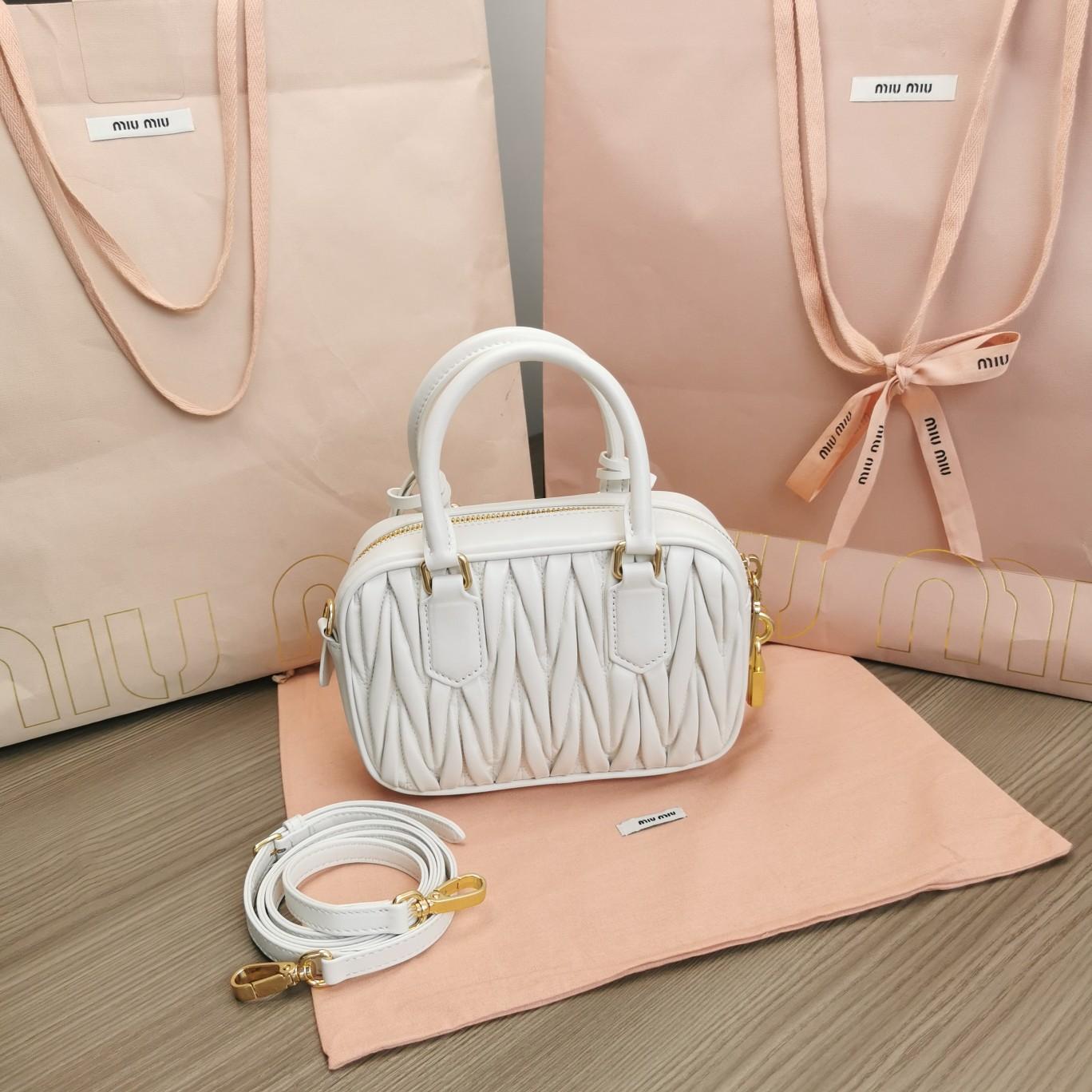 Miu Miu Arcadie Matelassé Nappa Leather Mini-bag - DesignerGu