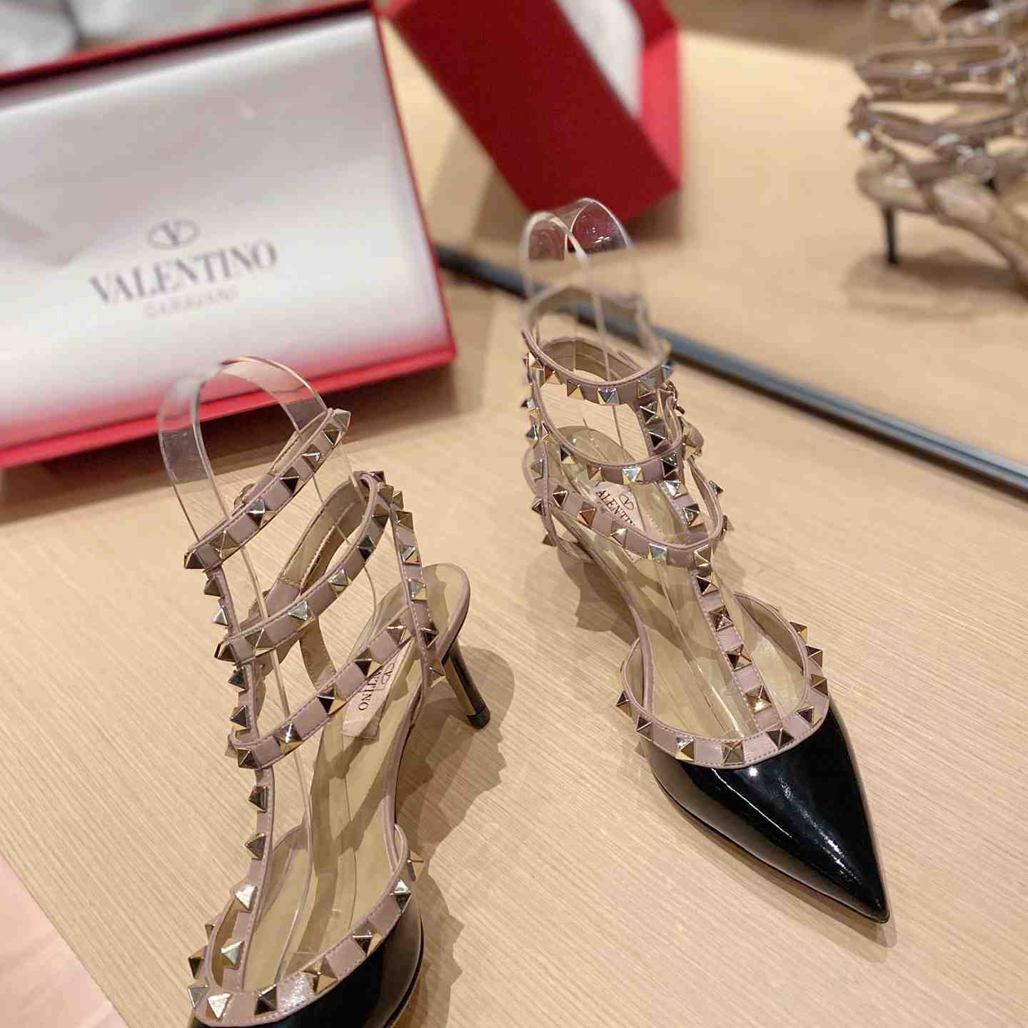 Valenti Garavani Rockstud 65mm Caged Pumps - DesignerGu