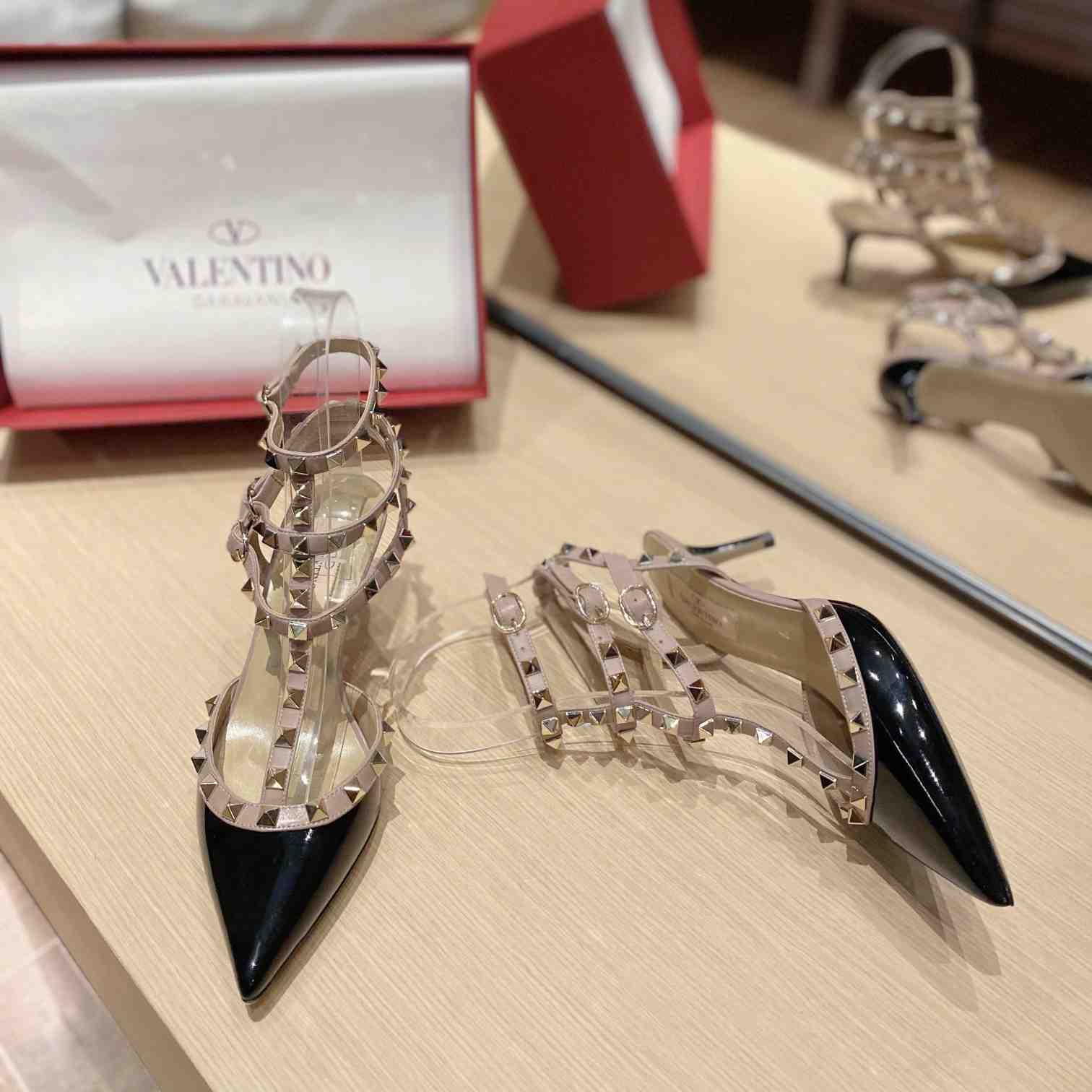 Valenti Garavani Rockstud 65mm Caged Pumps - DesignerGu