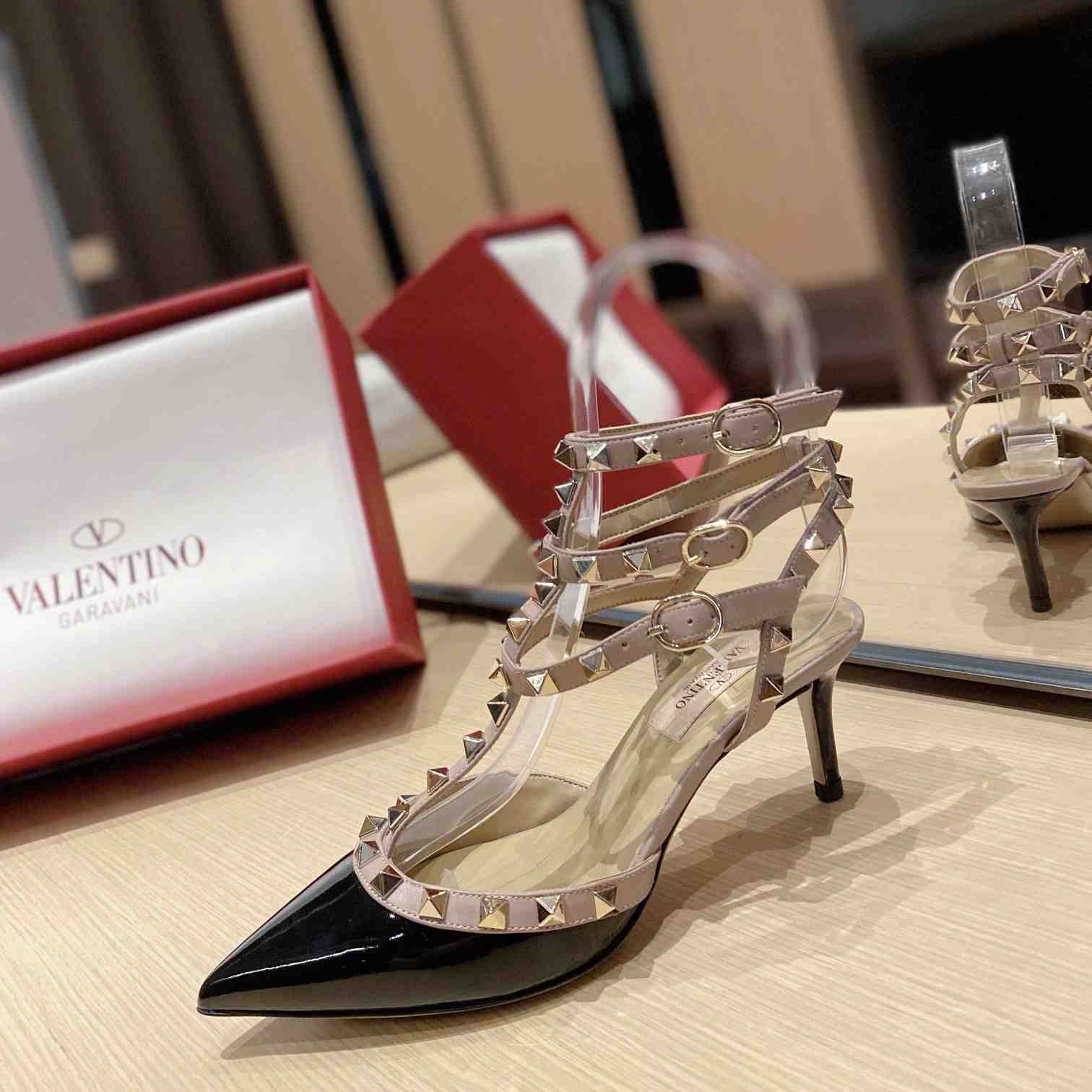 Valenti Garavani Rockstud 65mm Caged Pumps - DesignerGu