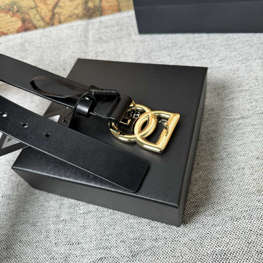 Dolce & Gabbana DG Logo-buckle Leather Belt   35mm - DesignerGu