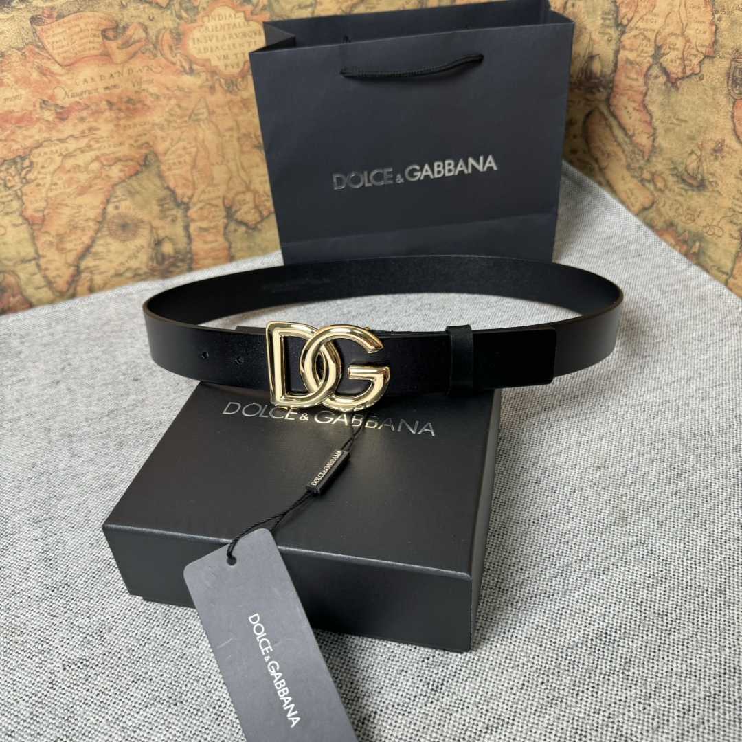 Dolce & Gabbana DG Logo-buckle Leather Belt   35mm - DesignerGu