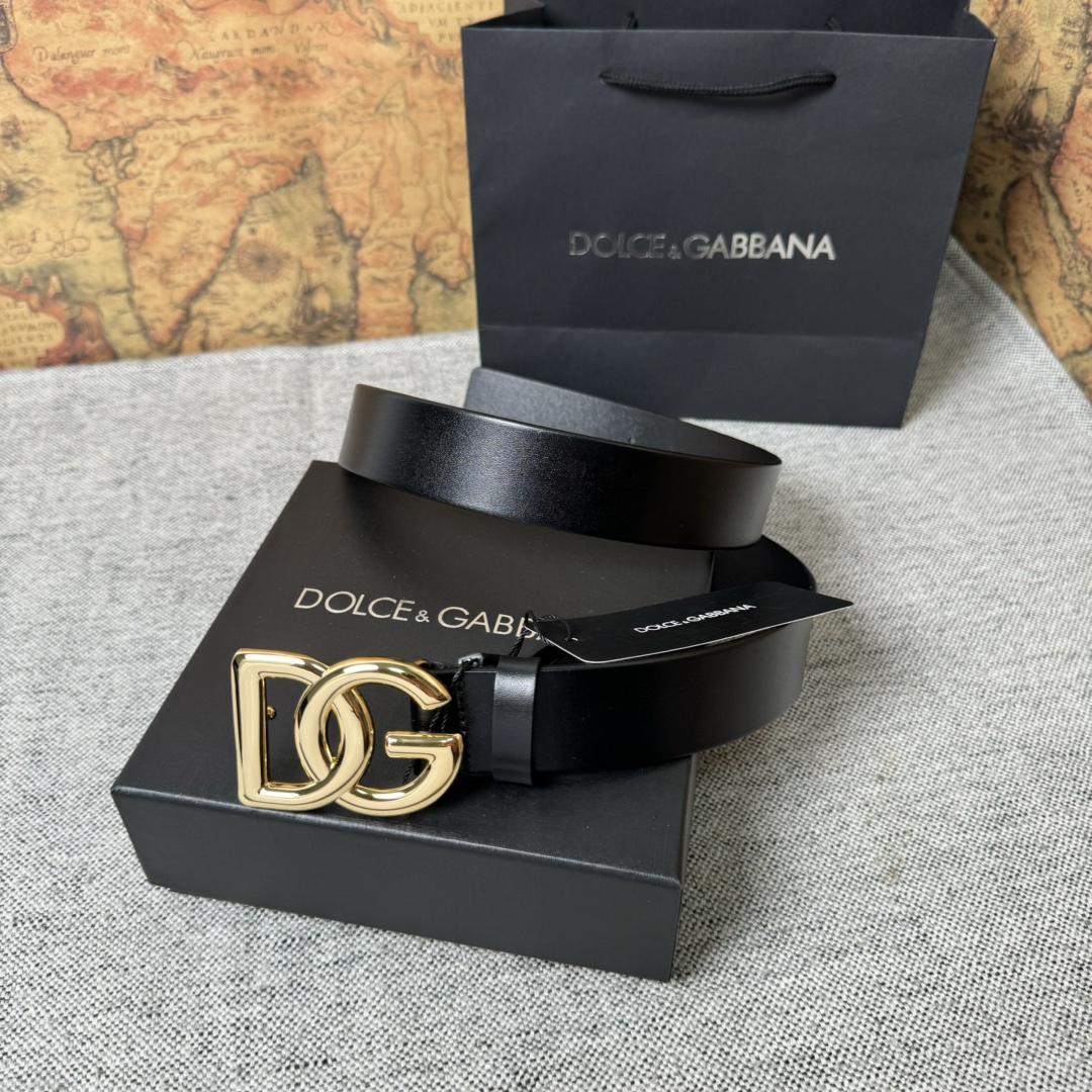 Dolce & Gabbana DG Logo-buckle Leather Belt   35mm - DesignerGu