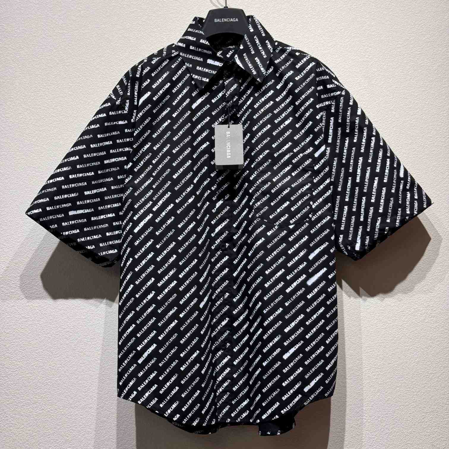 Balenciaga All Over Logo Printed Shirt - DesignerGu