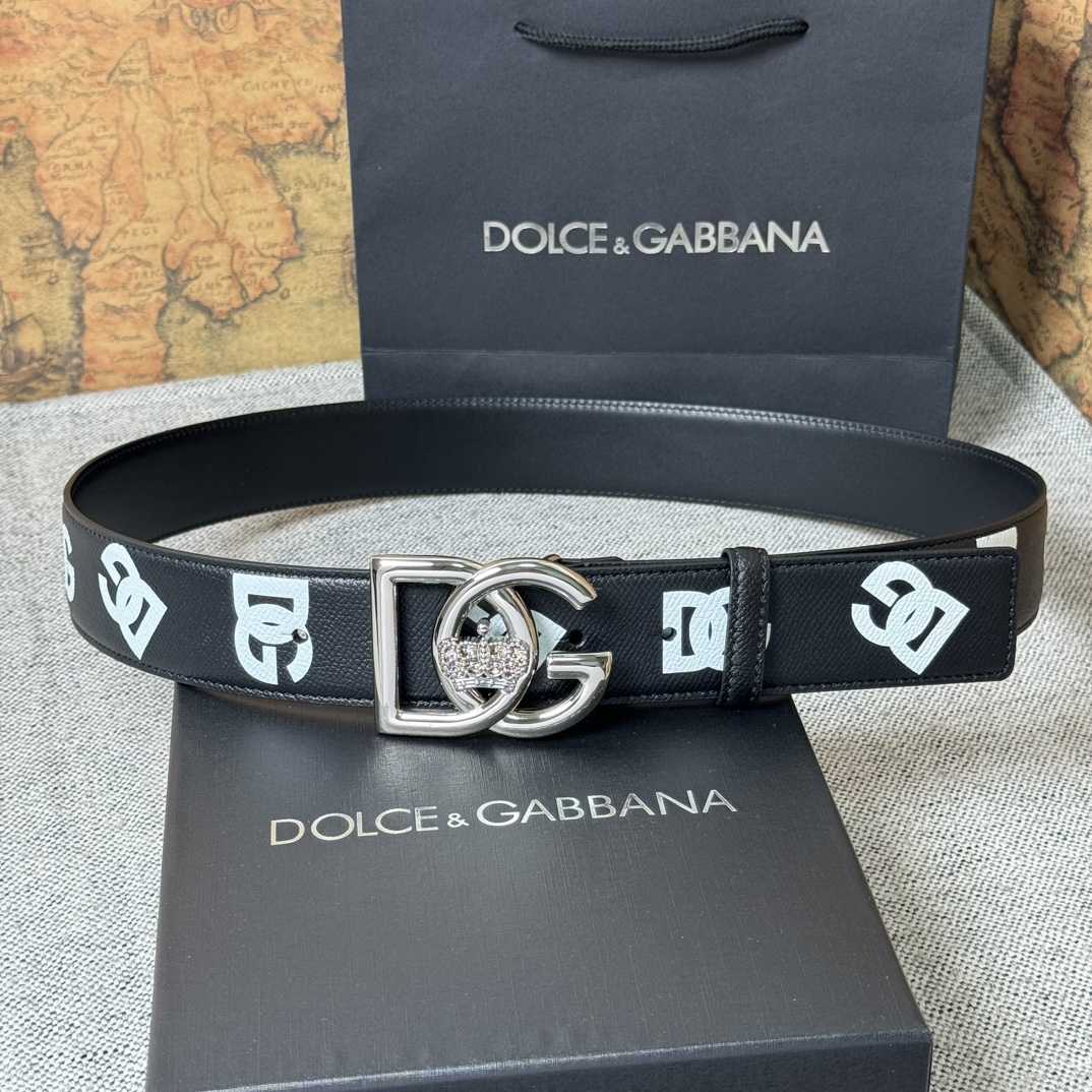 Dolce & Gabbana Logo-Printed Buckled Belt - DesignerGu