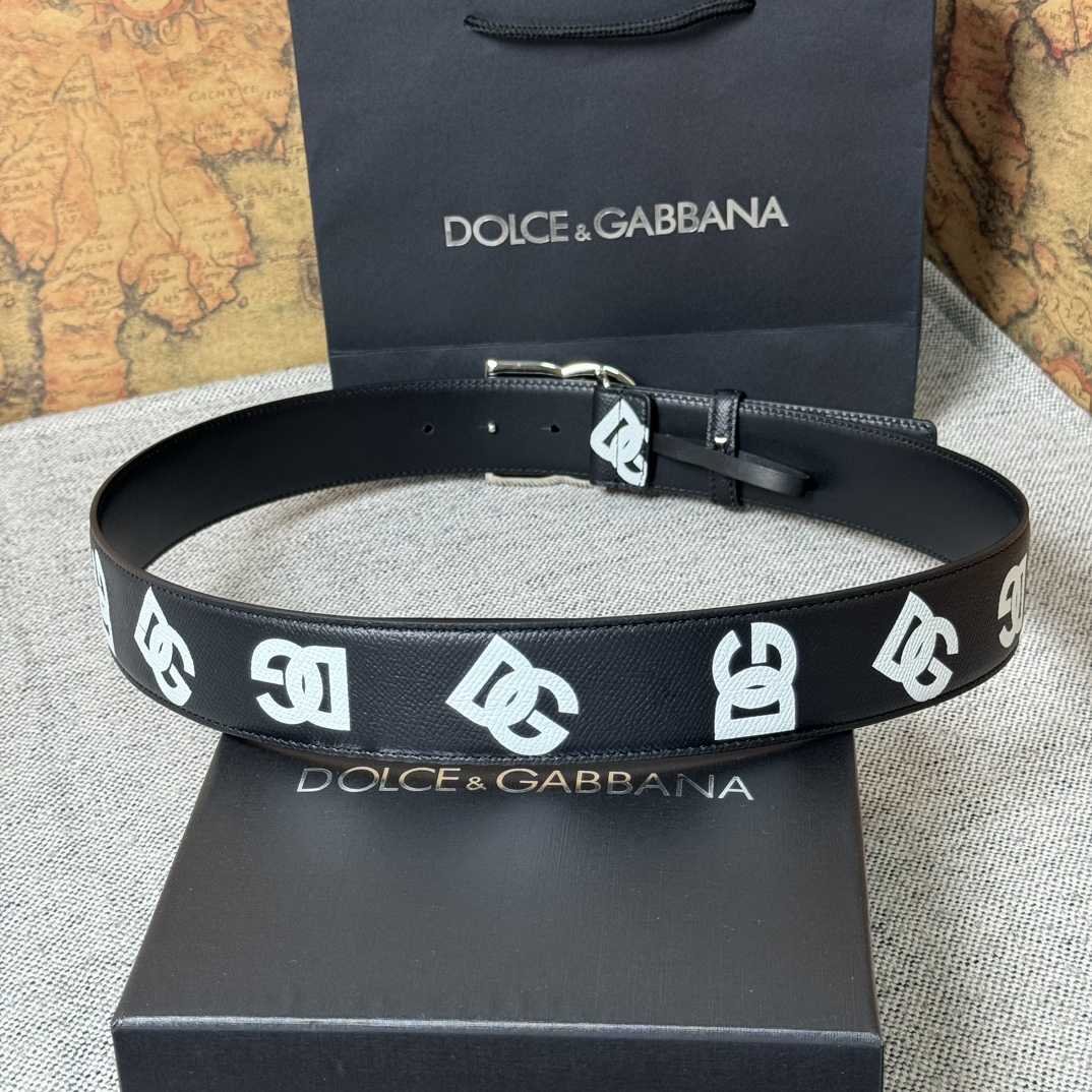 Dolce & Gabbana Logo-Printed Buckled Belt - DesignerGu