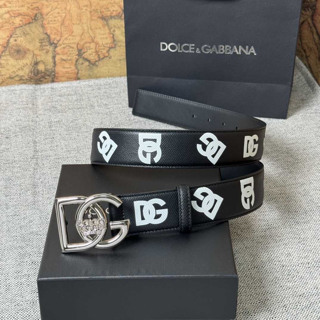 Dolce & Gabbana Logo-Printed Buckled Belt - DesignerGu