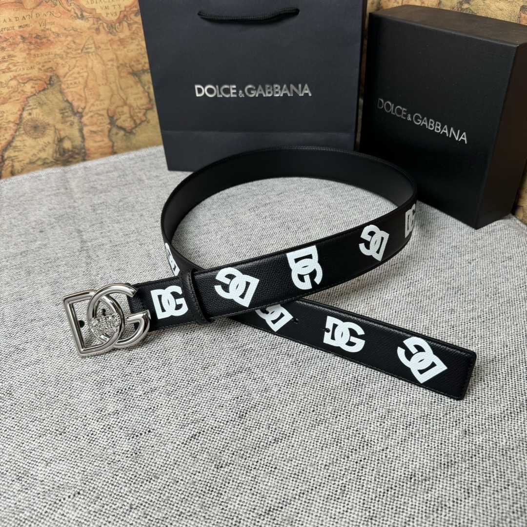 Dolce & Gabbana Logo-Printed Buckled Belt - DesignerGu