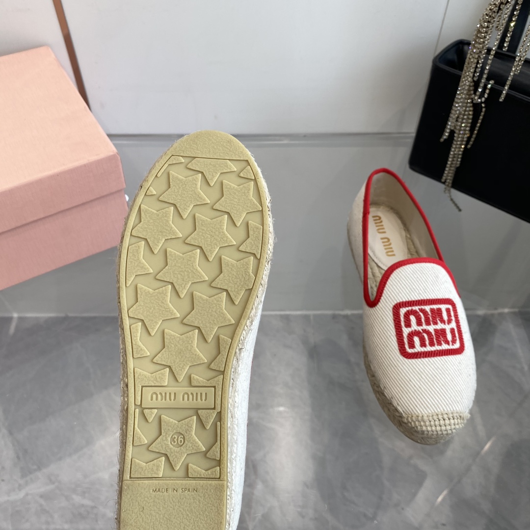 Miu Miu Cotton Drill Espadrilles - DesignerGu