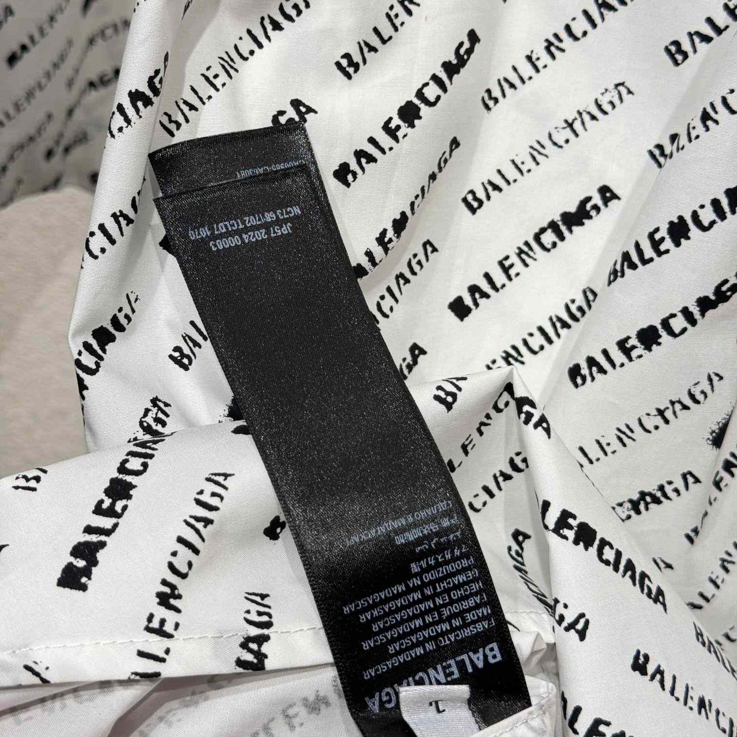 Balenciaga All Over Logo Printed Shirt - DesignerGu