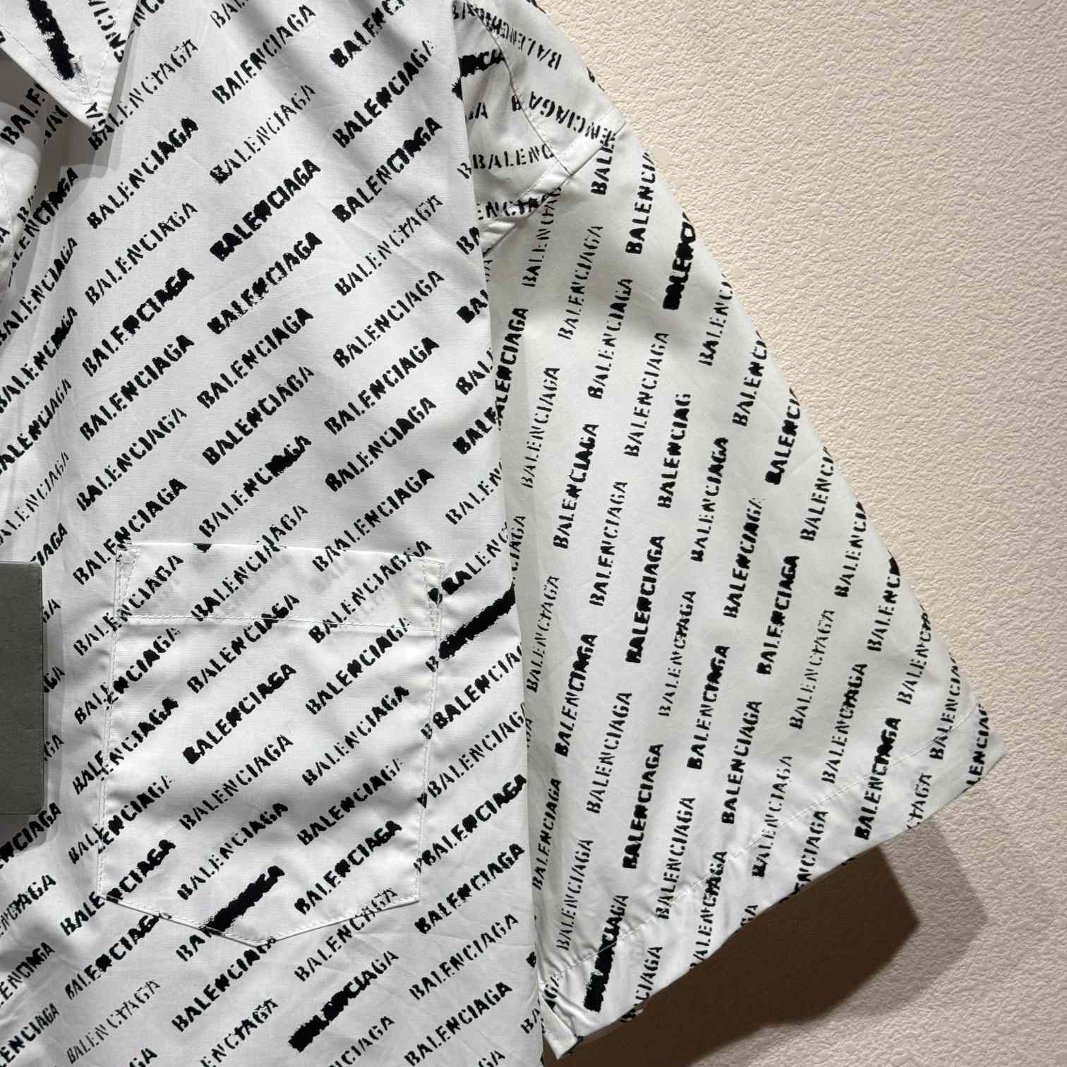 Balenciaga All Over Logo Printed Shirt - DesignerGu