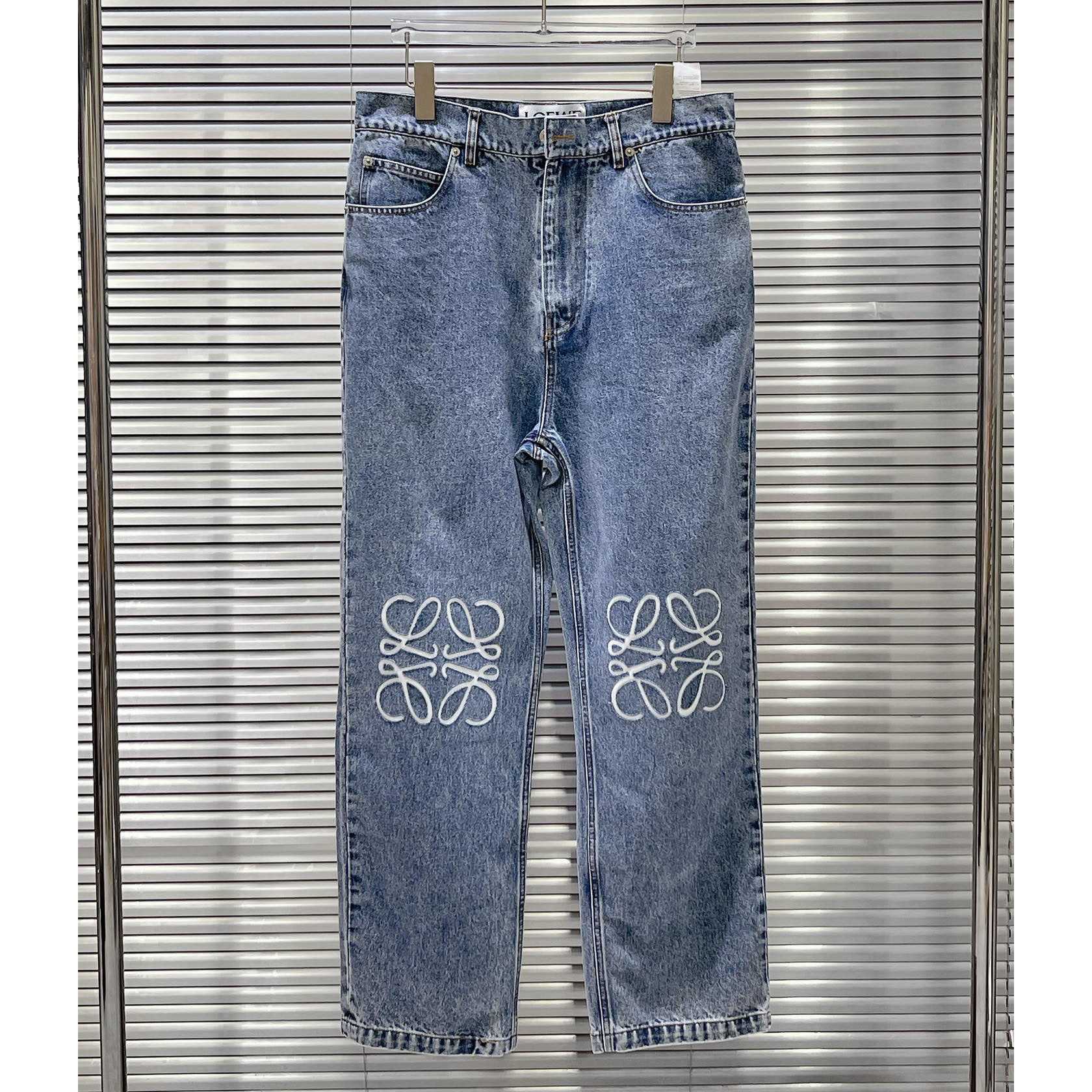 Loewe Anagram Straight-Leg Logo-Appliquéd Jeans - DesignerGu