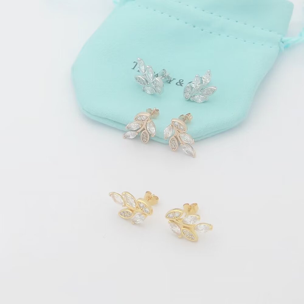 Tiffany & Co. Diamond Vine Earrings - DesignerGu