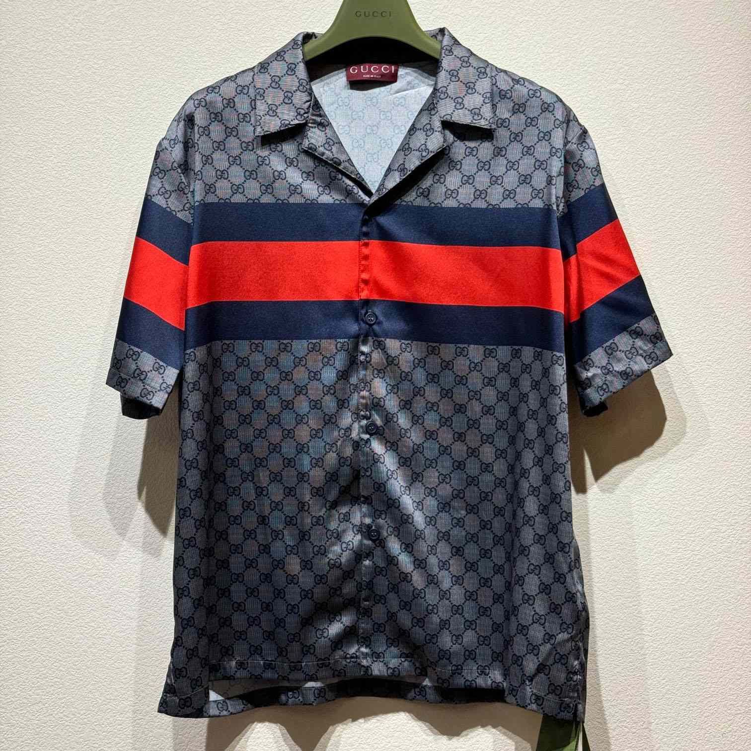 Gucci GG Cotton Shirt With Web - DesignerGu