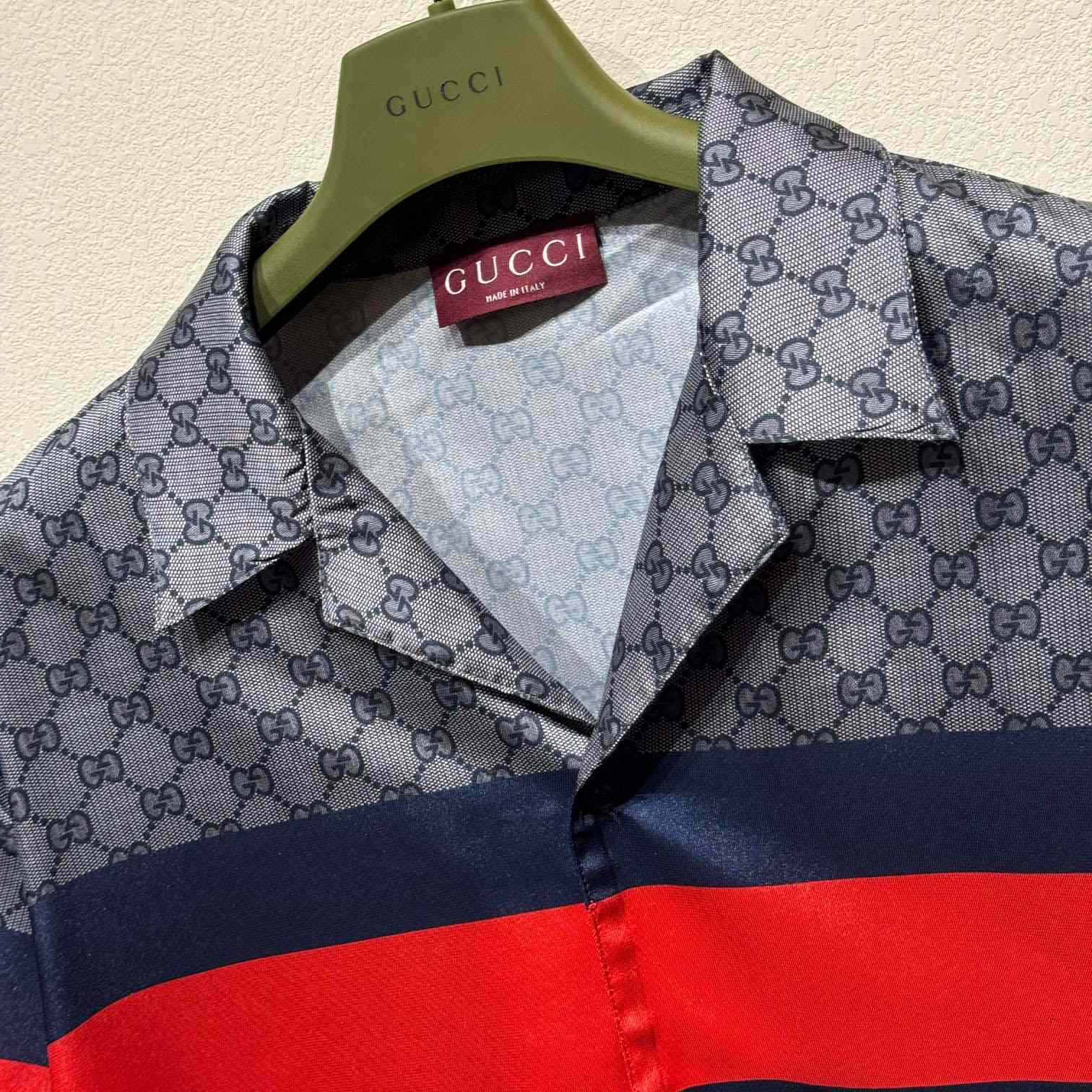 Gucci GG Cotton Shirt With Web - DesignerGu