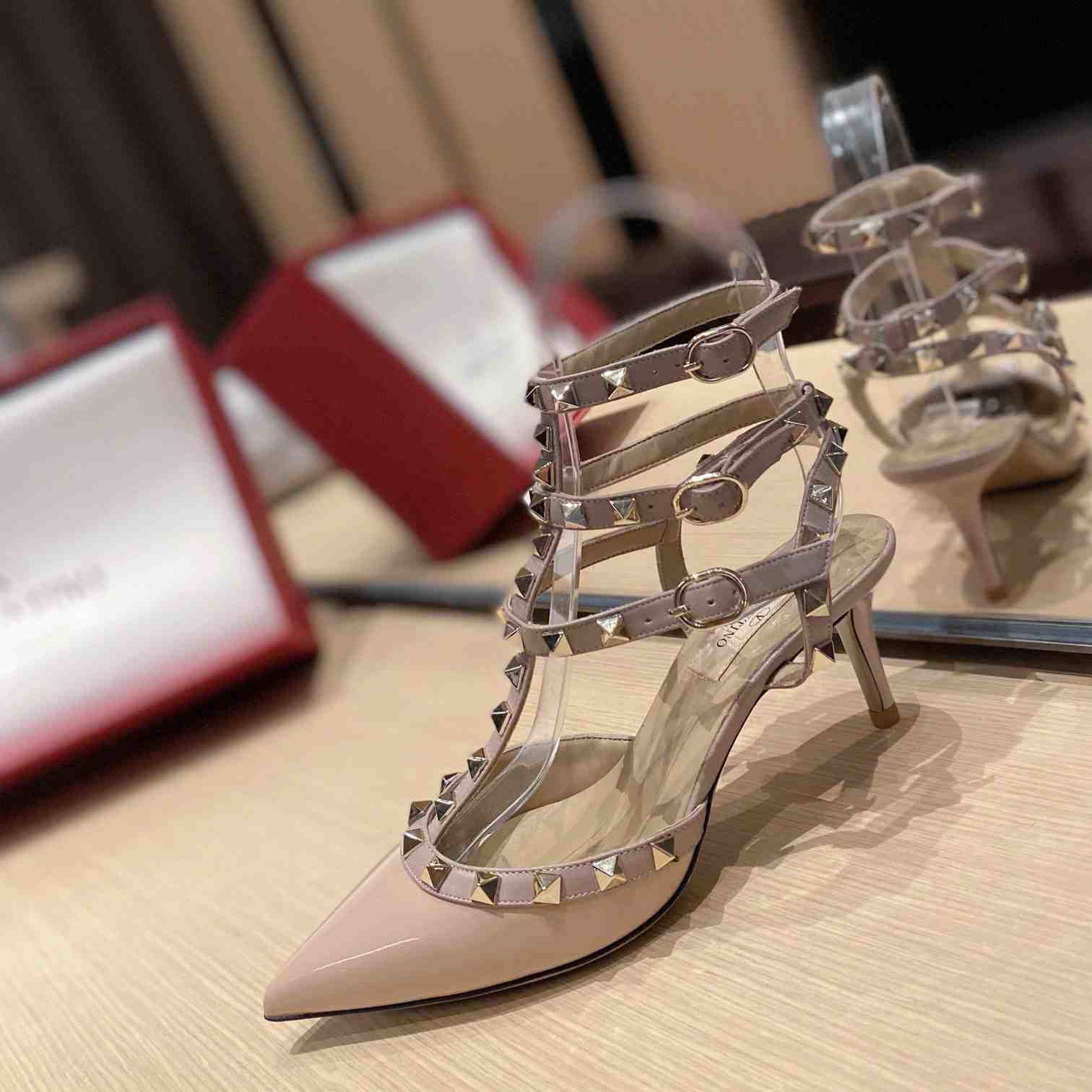 Valenti Garavani Rockstud 65mm Caged Pumps - DesignerGu