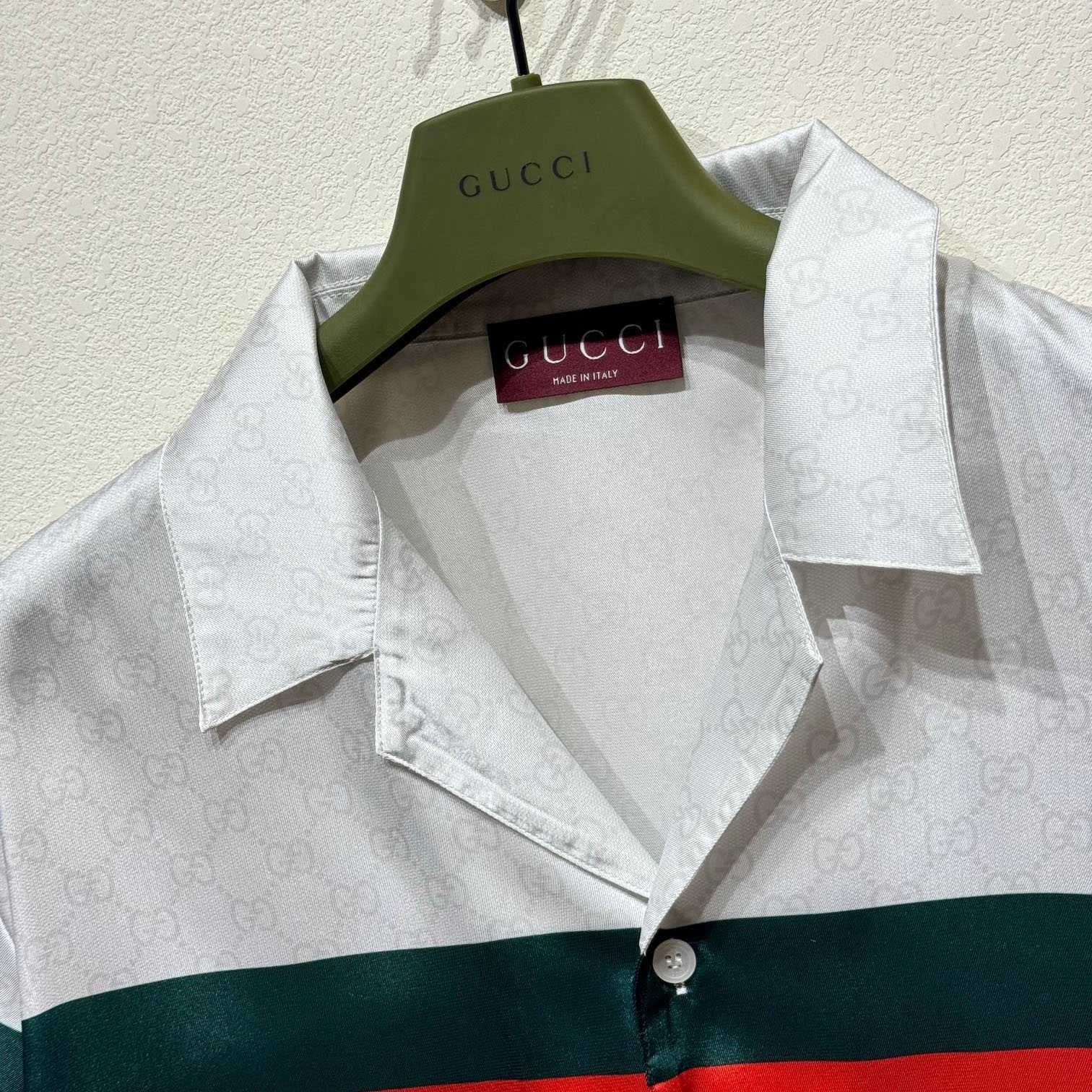 Gucci GG Cotton Shirt With Web - DesignerGu