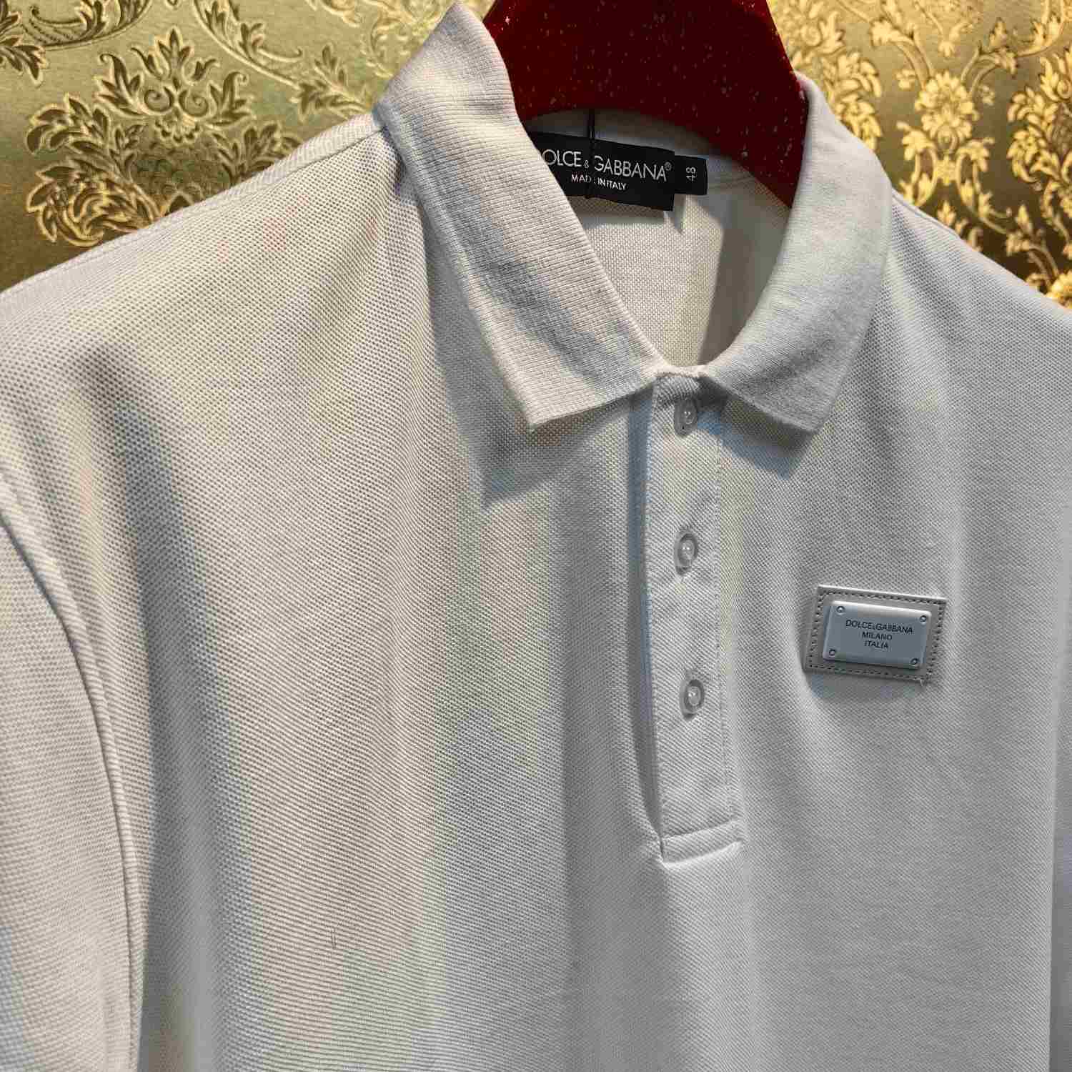 Dolce & Gabbana Logo Patch Polo Shirt  - DesignerGu