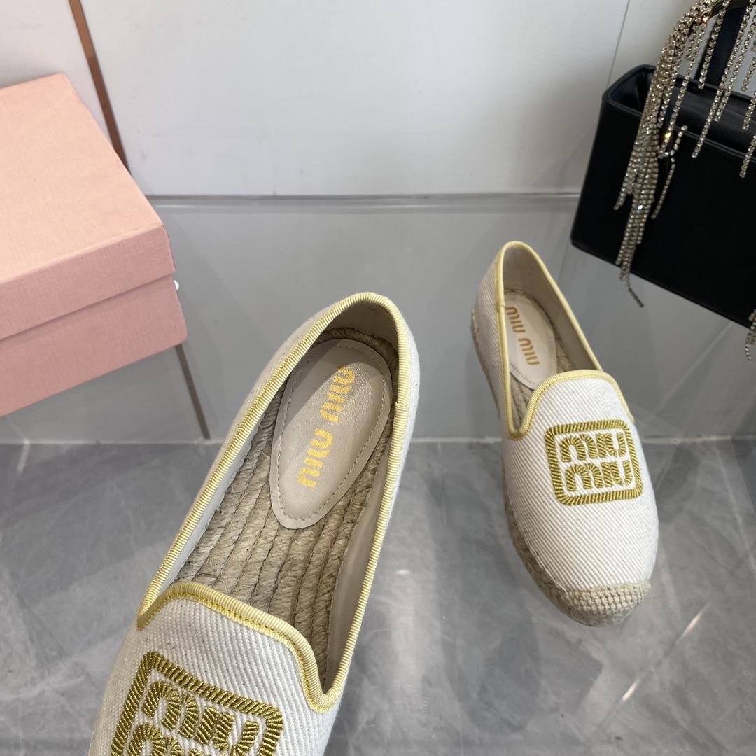 Miu Miu Cotton Drill Espadrilles - DesignerGu