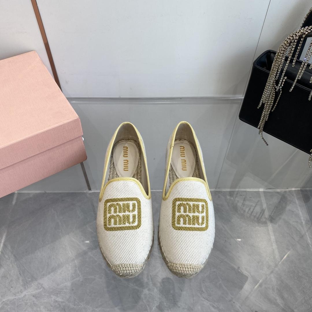 Miu Miu Cotton Drill Espadrilles - DesignerGu