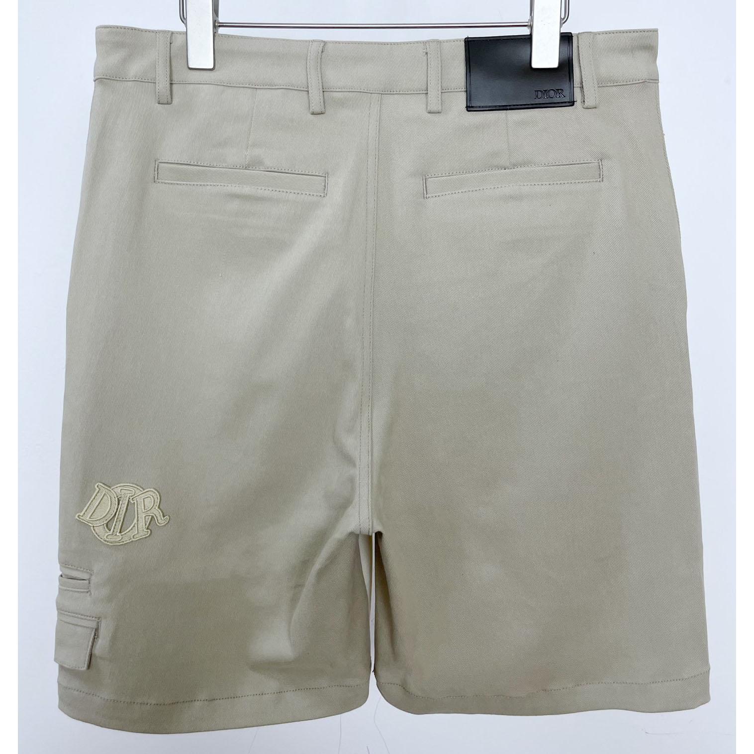 Dior Bermuda Shorts Beige Cotton Gabardine - DesignerGu