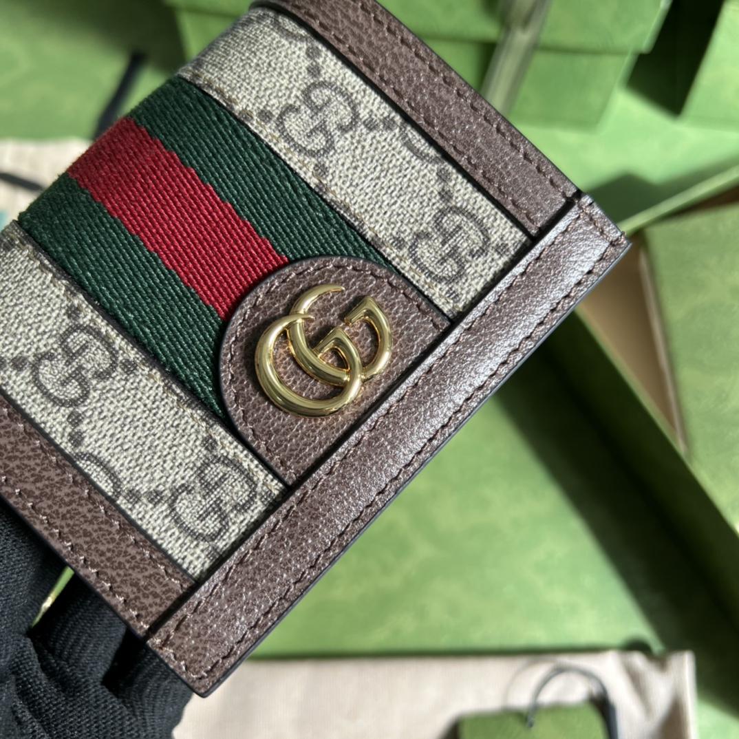 Gucci Ophidia GG Supreme Leather Wallet (11*8.5*3cm)  625711 - DesignerGu