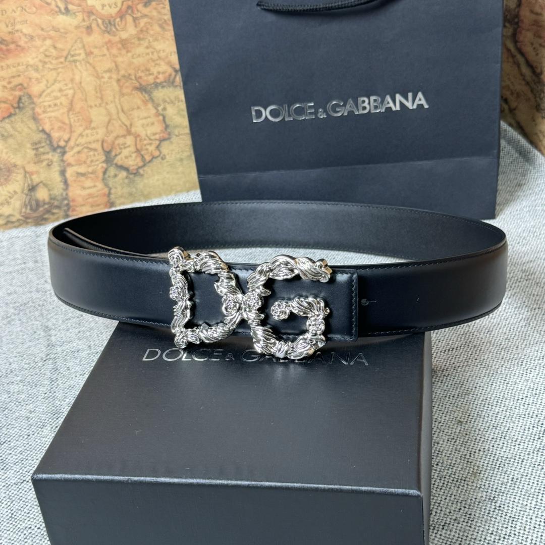 Dolce & Gabbana DG Logo-buckle Leather Belt   40mm - DesignerGu